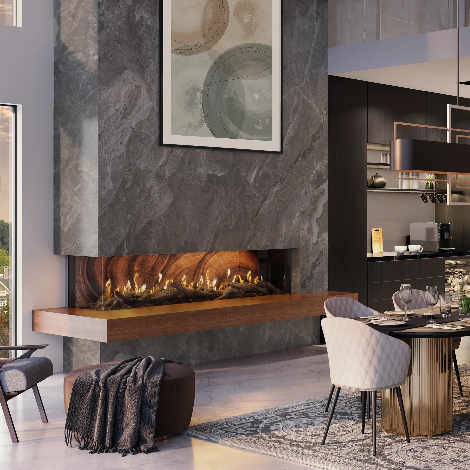 Foyer au gaz en Coin Enlight de Stellar