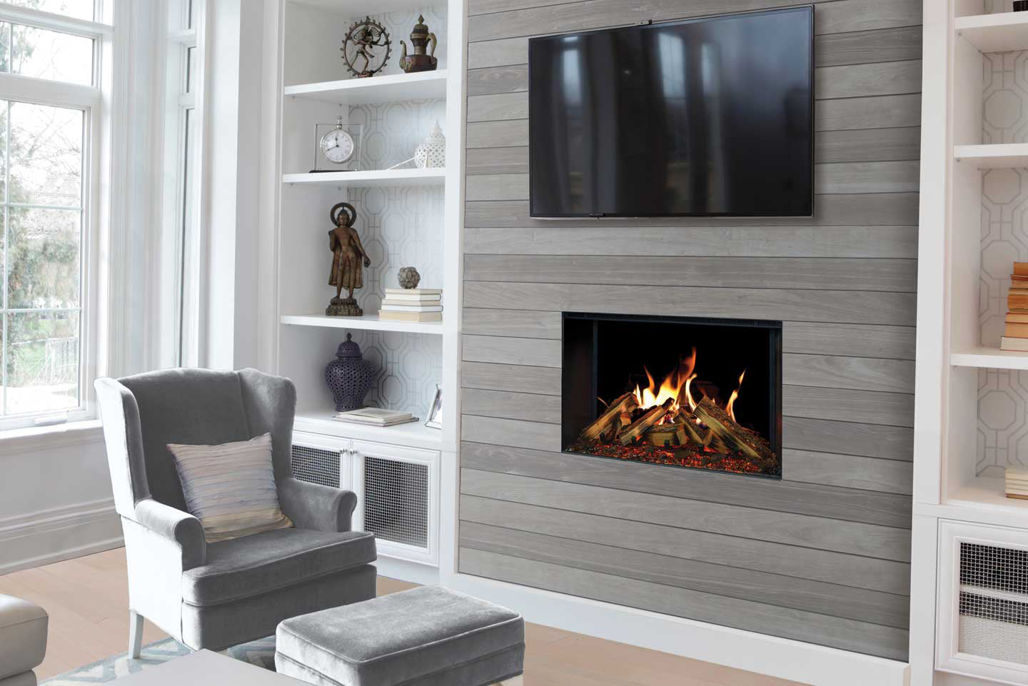 Foyer électrique et encastrable UE35 LCD de Uptown Fireplaces