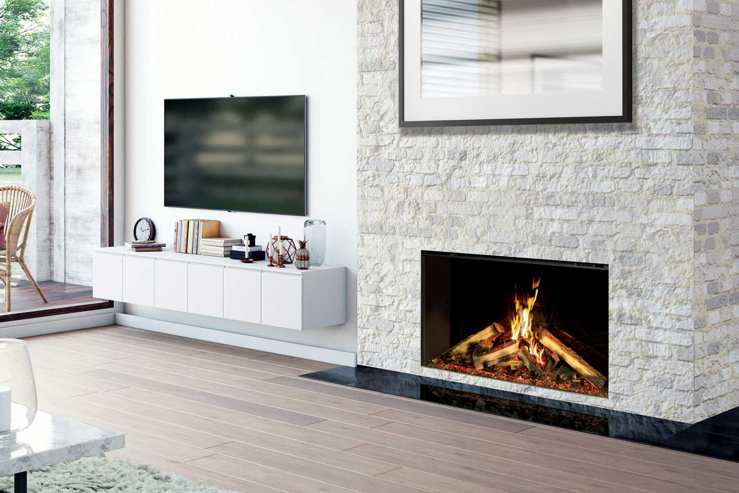 Foyer électrique et encastrable UE42 LCD de Uptown Fireplaces